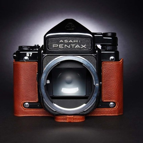 Vintage Genuine Real Leather Half Camera Case Bag Cover For Pentax 67/6X7/67 TTL - Picture 7 of 21