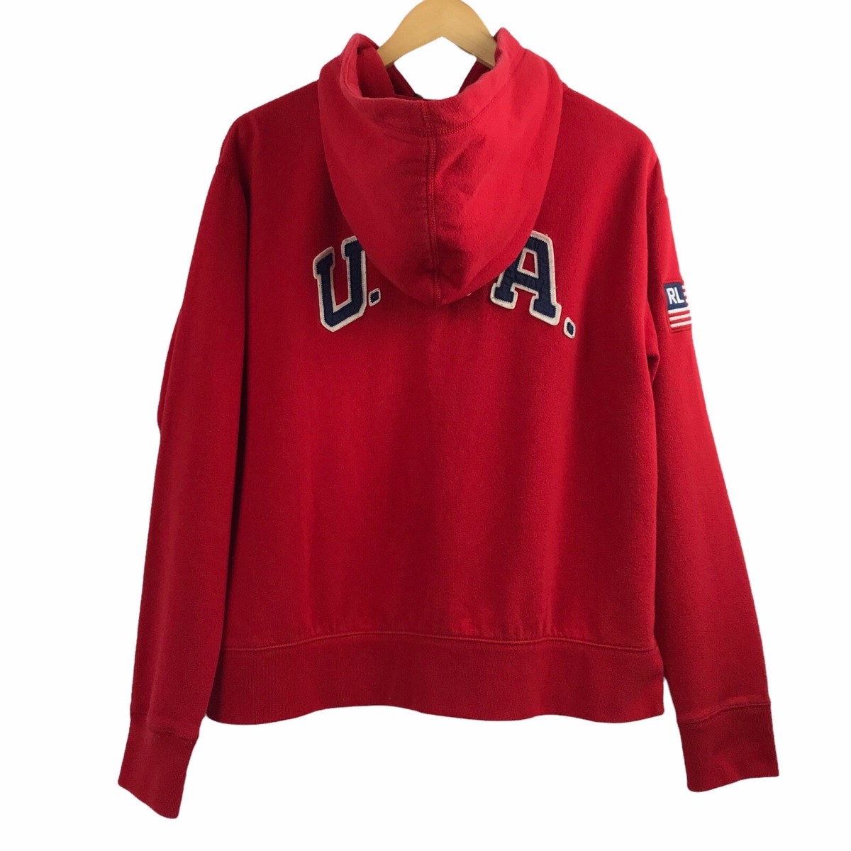★POLO RALPH LAUREN★Heavyweight Fleece Logo Hoodie 関税込★ Polo Ralph Lauren Womens L Zip Sweatshirt High Low Hoodie