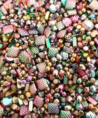 10g Gemischt Gold, Silber, Regenbogen & Kupfer Zwischenring Perlen Schmuck Charms zum Basteln