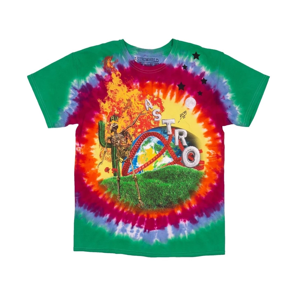 Travis Scott Astroworld Tie Dye Smile Smiley Tee Size XL eBay