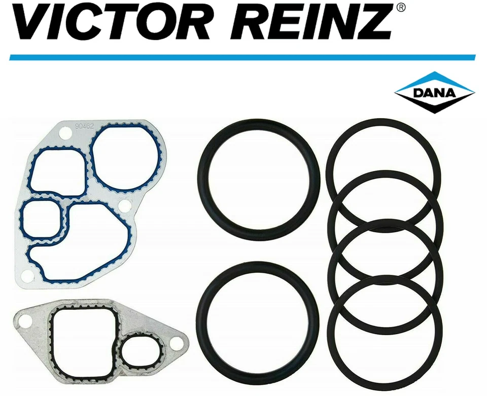 ✅Kit de junta de enfriador de aceite Victor Reinz original OEM para Ford 7,3 L Powerstroke diésel Foto 2 de 4