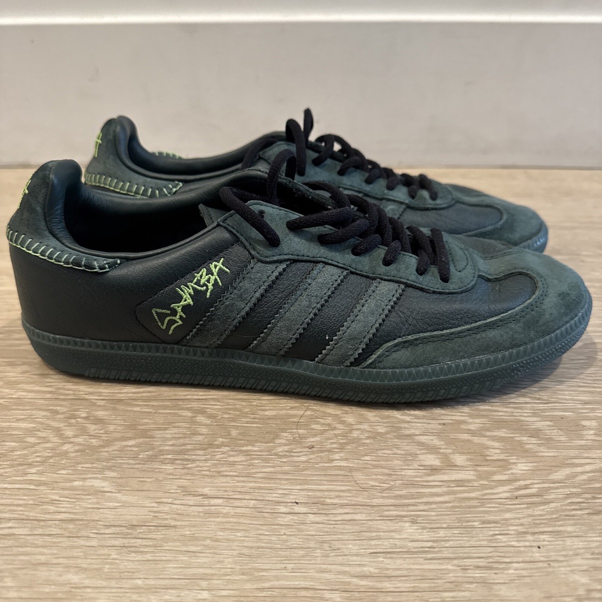 ADIDAS Samba Jonah Hill Green Leather & Suede Sneakers Size 8