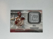 2021 Topps Johnny Bench 70th Anniversary Logo patch Card Series 1 Cinninati Reds