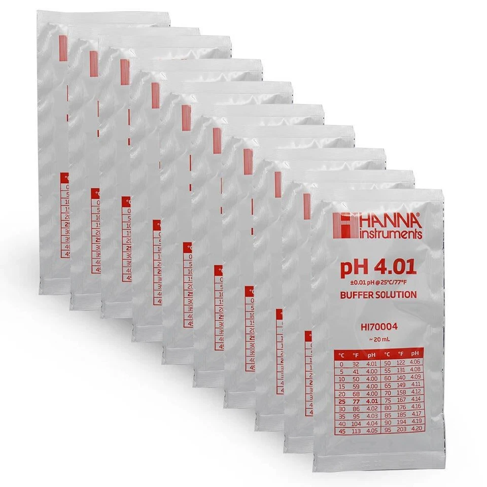pH 4.01 Calibration Buffer 20 ml (Pack of 10) - Hanna Instruments