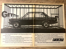 FIAT SUPERMIRAFIORI TWIN CAM FRAMEABLE WALL ART ORIGINAL CAR MAGAZINE ADVERT