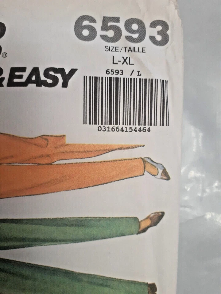 Suit Jacket Skirt Pants Top Butterick Classics L XL Sewing Pattern 6593 Easy  - Image 3 of 4