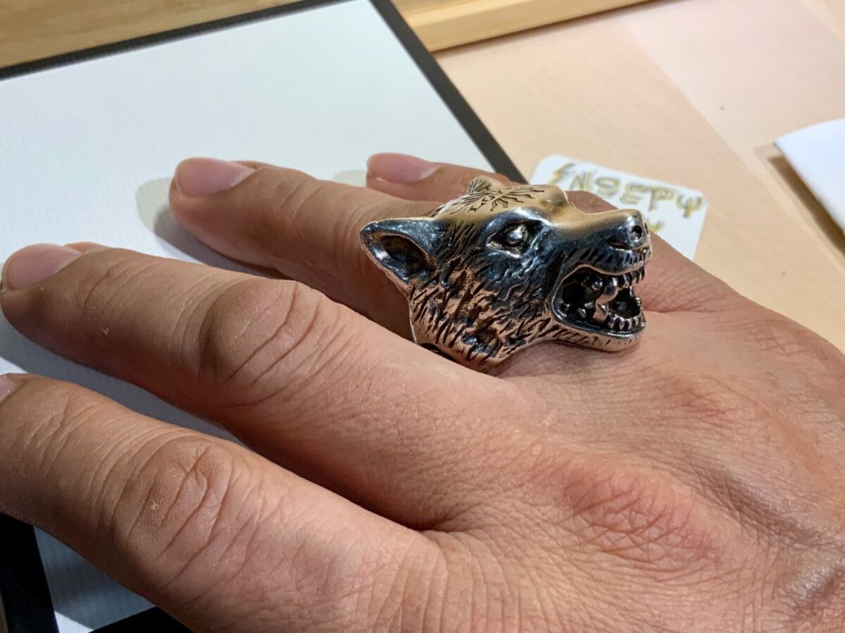 Gucci Anger Forrest LARGE Wolf Head Solid 925 Silver Ring Gucci Anger Forrest LARGE Wolf Head Solid 925 Silver Ring