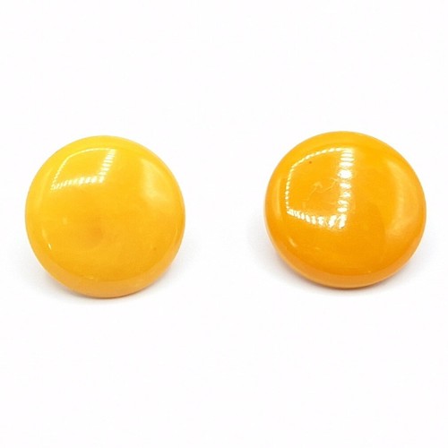 Boucles D'oreilles Clip Vintage Bakélite Marron/beige - Occasion - Fermoir Clip - Style Rétro