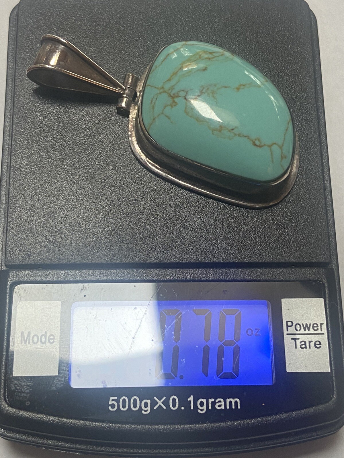Stunning Turquoise And Sterling Silver Pendant - image 10