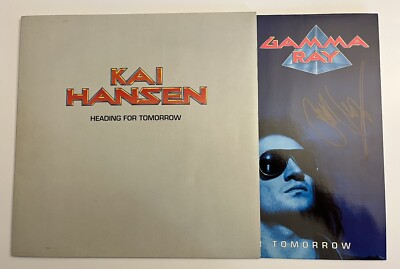 KAI HANSEN GAMMA RAY Heading For Tomorrow (LP 1990 Noise) signed signiert