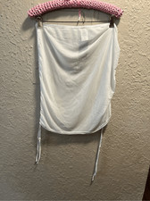 Wild Fable White Mesh Drawstring Cover Up Skirt Woman  s XL NEW