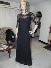 New: Mother of Bride/Groom Dress. Black Size 12 Floor length 1/2 Sleeves Chiffon