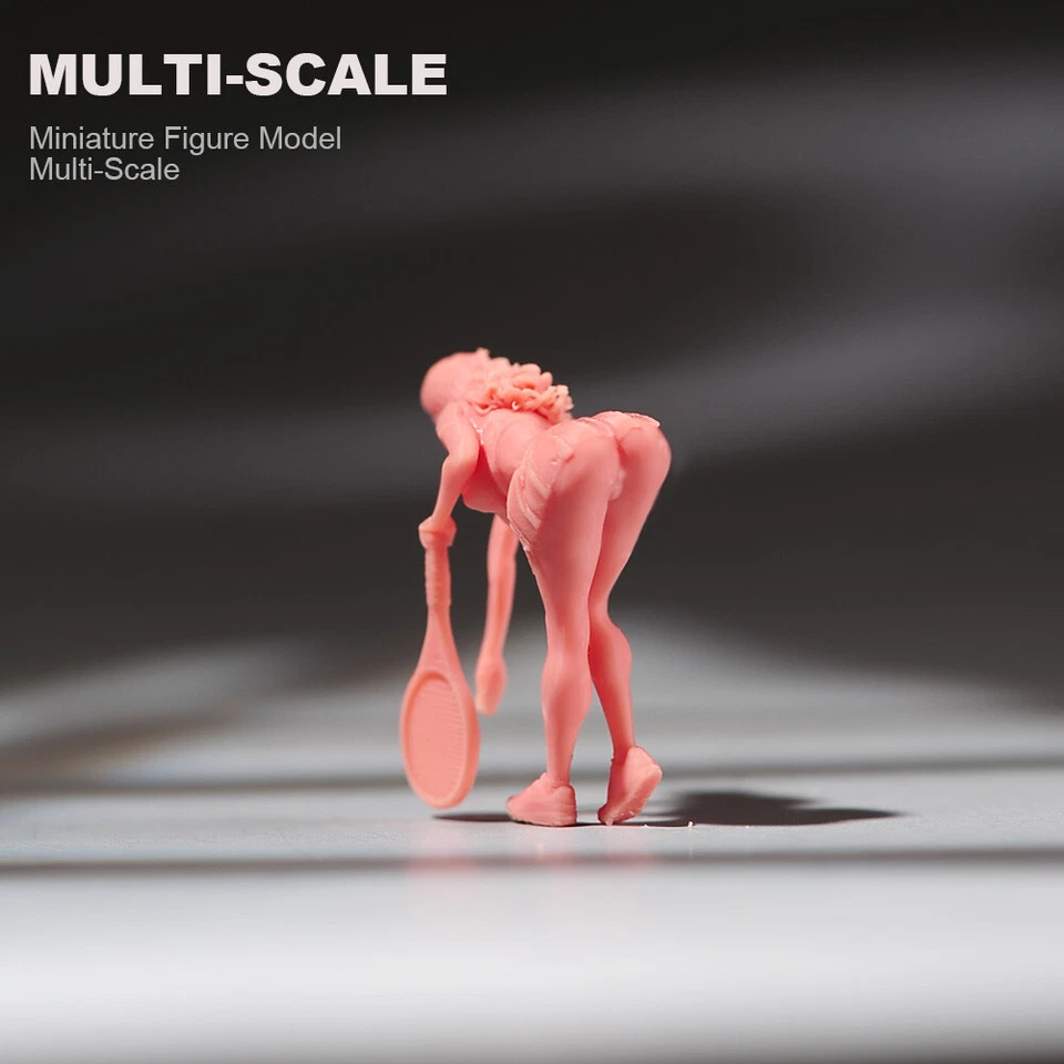 Миниатюрный реквизит для сцены девочки, играющей в теннис 3D-модель автомобиля 1/87 - Изображение 4 из 4