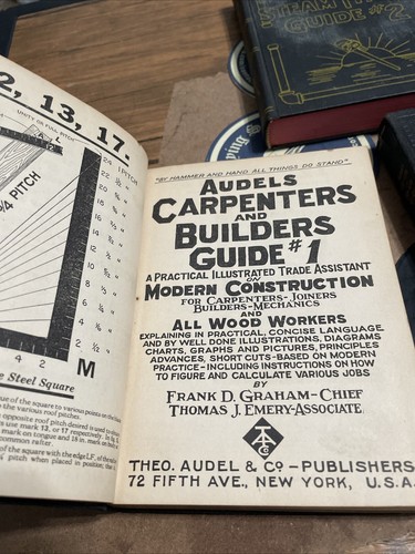 AUDELS KLEMPNER, SCHREINER UND BAUERFÜHRER Antik Buch Lot - Bild 3 von 11