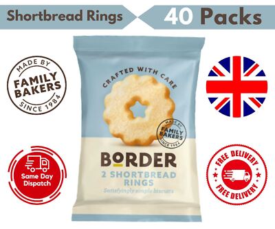40 x Border Shortbread Rings Biscuits - Deliciously Buttery Snack ...