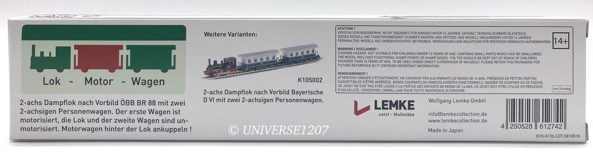 N Scale Kato Lemke K105003 ÖBB BR88 Steam Locomotive w