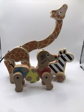 Melissa  Doug Giraffe Wooden Grasping Toy Articulated 10" Wood  Dog  Zebra 34