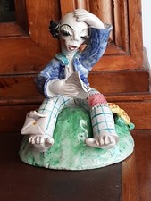 ZACCAGNINI LEOPOLDO ANZENGRUBER POETA SEDUTO E PENSOSO CERAMICA FIORI LUCERTOLA