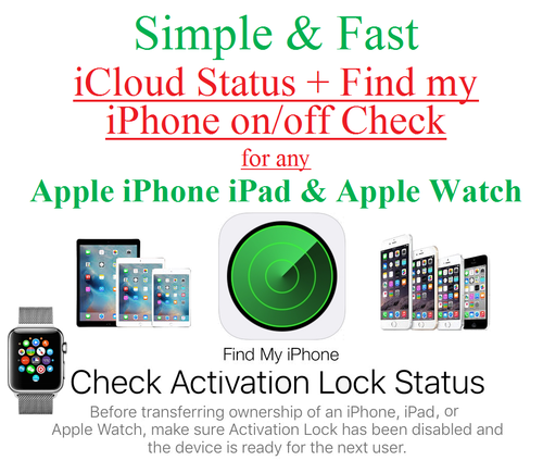 Apple iCloud \u0026 FMI Check Find my iPhone, iPad \u0026 Apple Watch ON / OFF Status  | eBay
