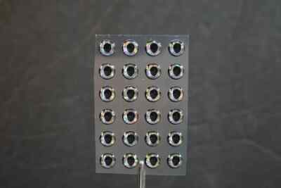 24, BLACK CIRCLE SILVER 4mm or 5/32''  3D Soft Molded Eyes Fly Tying