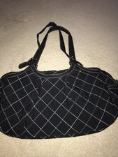 Vera Bradley Stroll Around Diaper Bag Black Quilted Shoulder Tote Diaper Pad