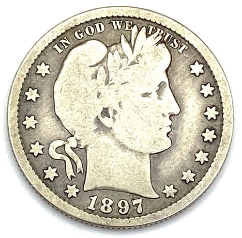 1897 S Barber Quarter 25C 90% Silver Appears to be VG