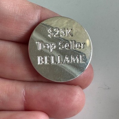 $25K Top Seller Bellame Silver Tone Award Pin