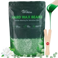 Hard Wax Beads, 1.2lb Aloe Vera for Sensitive Skin Hair Removal - Face, Body, Br