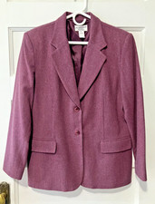 Pendleton Womens Blazer Size 14 100 Virgin Wool Suit Jacket burgundy Made USA