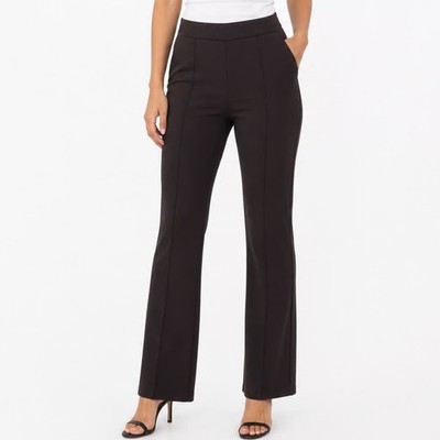 FB Sister Black Pintuck Seam Flare Leg Pull On Trousers Size Large L