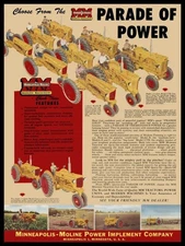 1948 Minneapolis Moline Tractors Power Parade! NEW Metal Sign: 9x12" Ships Free