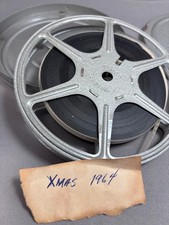 8mm 1964 Home Movie Christmas Vintage Film 5" Reel In Metal Round Can