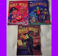 3 Vintage Halloween Coloring activity Books by Landoll's Brand New USA Made 1994