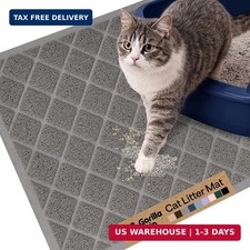 GORILLA GRIP Cat Litter Box Mat, Cushioned Coil Mesh Litter Trapping Mats, Scatt