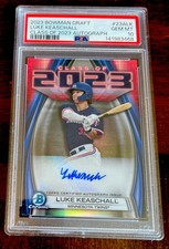 LUKE KEASCHALL 2023 BOWMAN DRAFT CLASS OF 2023 AUTO PSA 10 TWINS