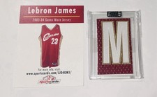 Rookie LeBron James 1/1 Game Used Worn Jersey Patch Card, Cavs, Lakers, RC. rookie card picture