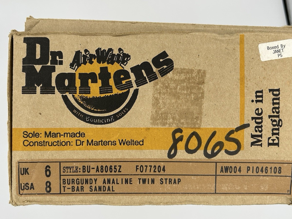 VINTAGE Burgundy Dr Martens 8065 Mary Janes Shoes Made In England