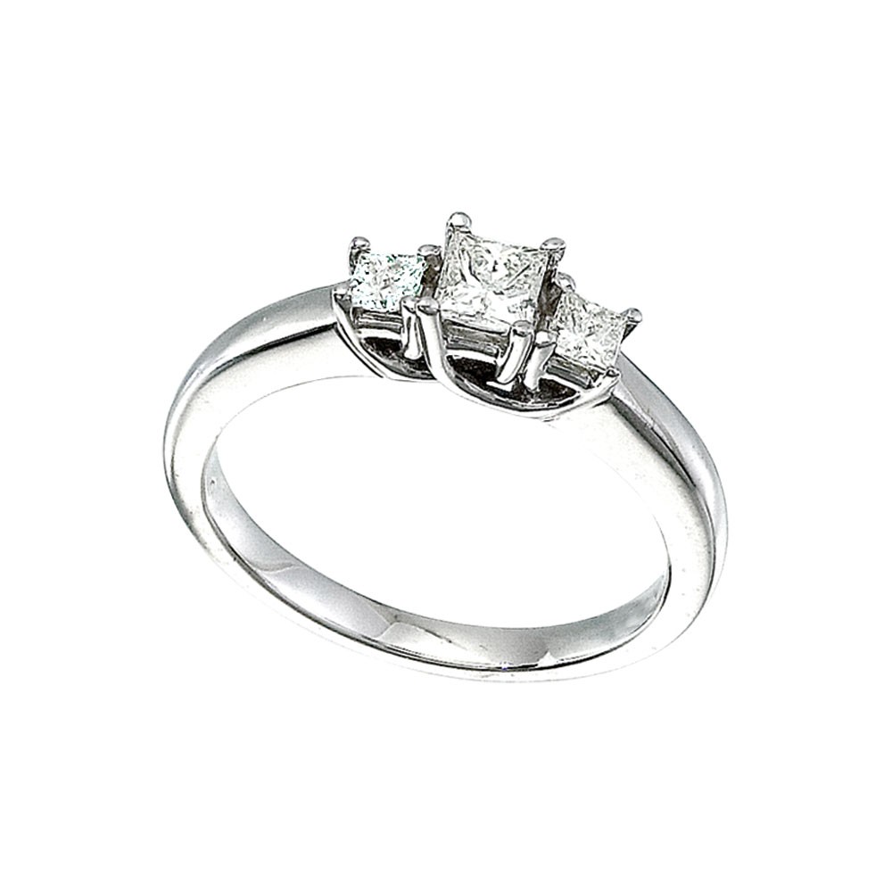 Кольцо с бриллиантом Drei Steine Trellis LXR 14k Weißgold 0,50 Карат