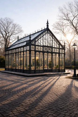 THE GOTHIC VICTORIAN GLASS AND STEEL CONSERVATORY GLASSHOUSE STRUCTURE - GVGH34