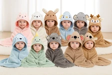 Ultra-Soft Microfiber Hooded Baby Towel & Robe - Unisex - Newborn to 3 Years