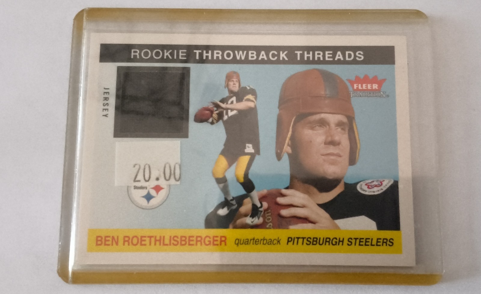 Ben Roethlisberger Fleer Tradition Rookie Throwback Threads Jersey #TTBR Jersey/Ball