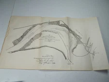 Vintage "Map of Kaw River Bend showing progress of Improvements Missouri River"