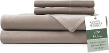 4 Piece Bed Sheet Set Full Size, 100 Viscose Derived from Bamboo Sheets Set wit