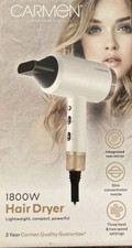 Image of CARMEN Twilight Pearl White + Champagne Gold 1800W Professional Hair Dryer BNIB