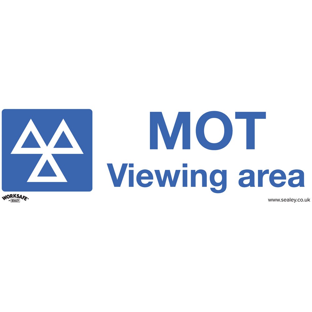 Worksafe Warning Safety Sign - MOT Viewing Area - Rigid Plastic