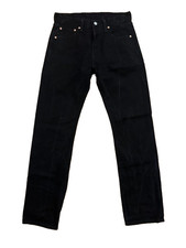Levi s 501 Jeans Mens W30 L32 Black Button Fly Straight Leg Denim 00501-0660