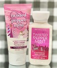 Set/2~Bath & Body Works TWISTED PEPPERMINT~Body Cream and Lotion~Travel Size