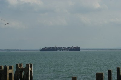 Foto 12x8 Blick auf das Containerschiff NYK Line an der Themse Es c2017