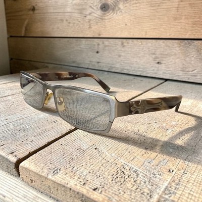 English Laundry LIAM Sterling Silver Rectangular Eyeglass Frames Brown 55-16-135