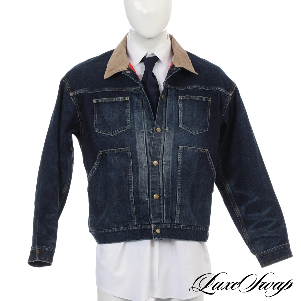 LNWOT Visvim Made In Japan Indigo Selvedge Denim Peerless Faded Trucker Jacket 3 - Image 2 of 4
